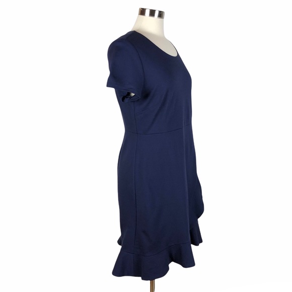 Lark & Ro Blue Faux Wrap Ruffle Dress - Picture 3 of 12